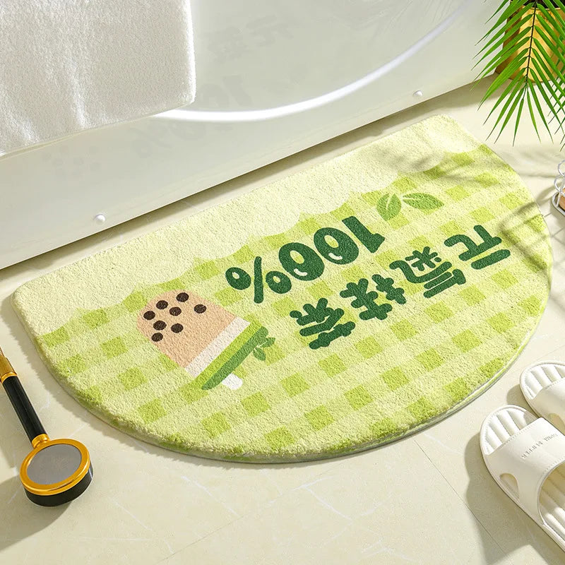 Ins Simple Floral Absorbent Non-Slip Bath Mat