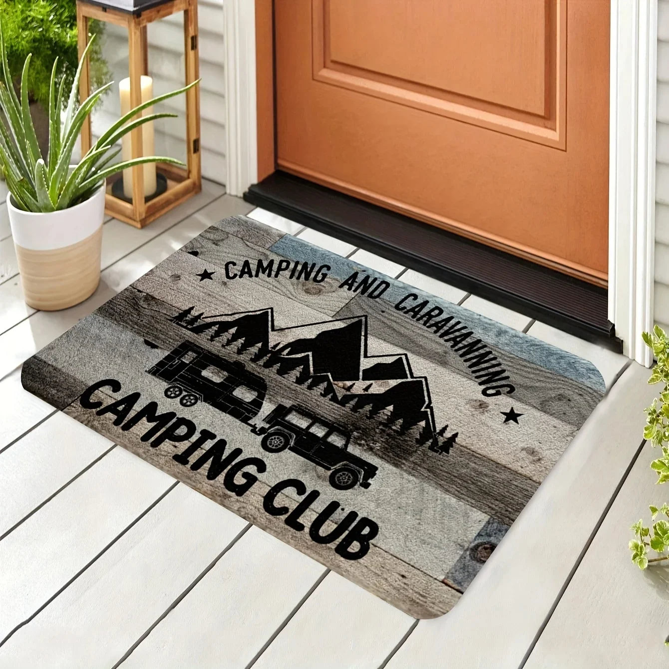 Camping RV Theme Non-Slip Door Mat