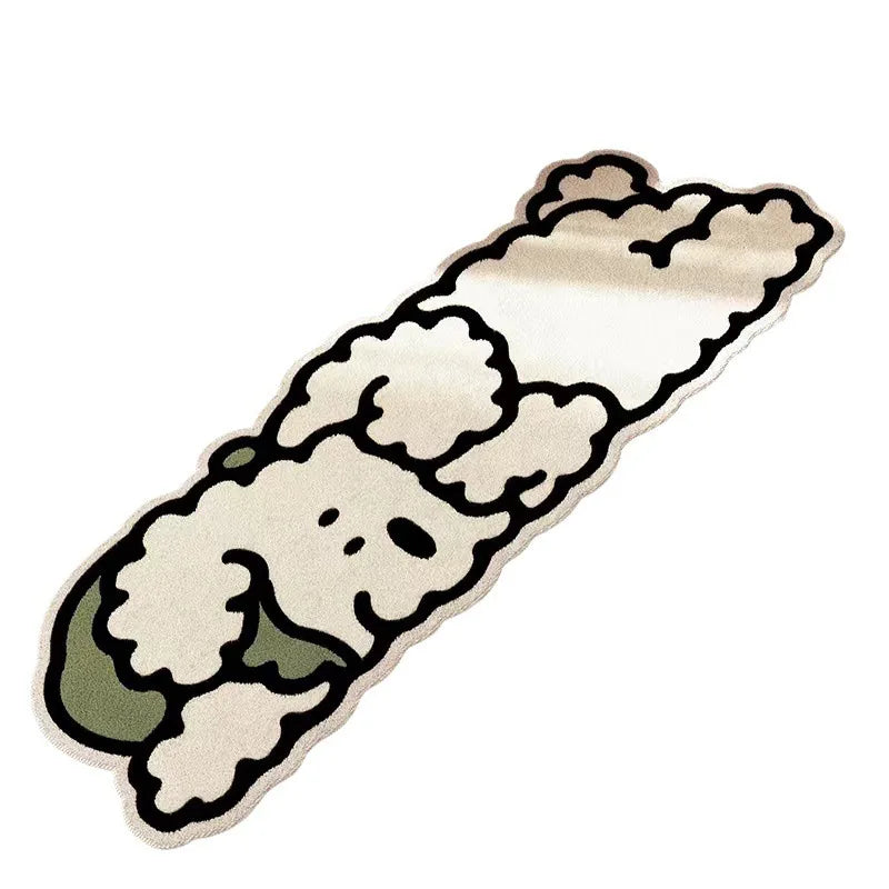 VIKAMA Cartoon Dog Faux Cashmere Carpet Soft Bedroom Bedside Living Room Sofa Coffee Table Rug Floor Mat Home Decor