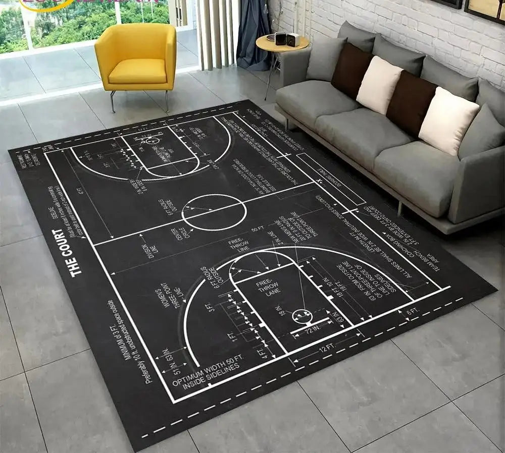 Basketball Cartoon Indoor Non-Slip Area Rug