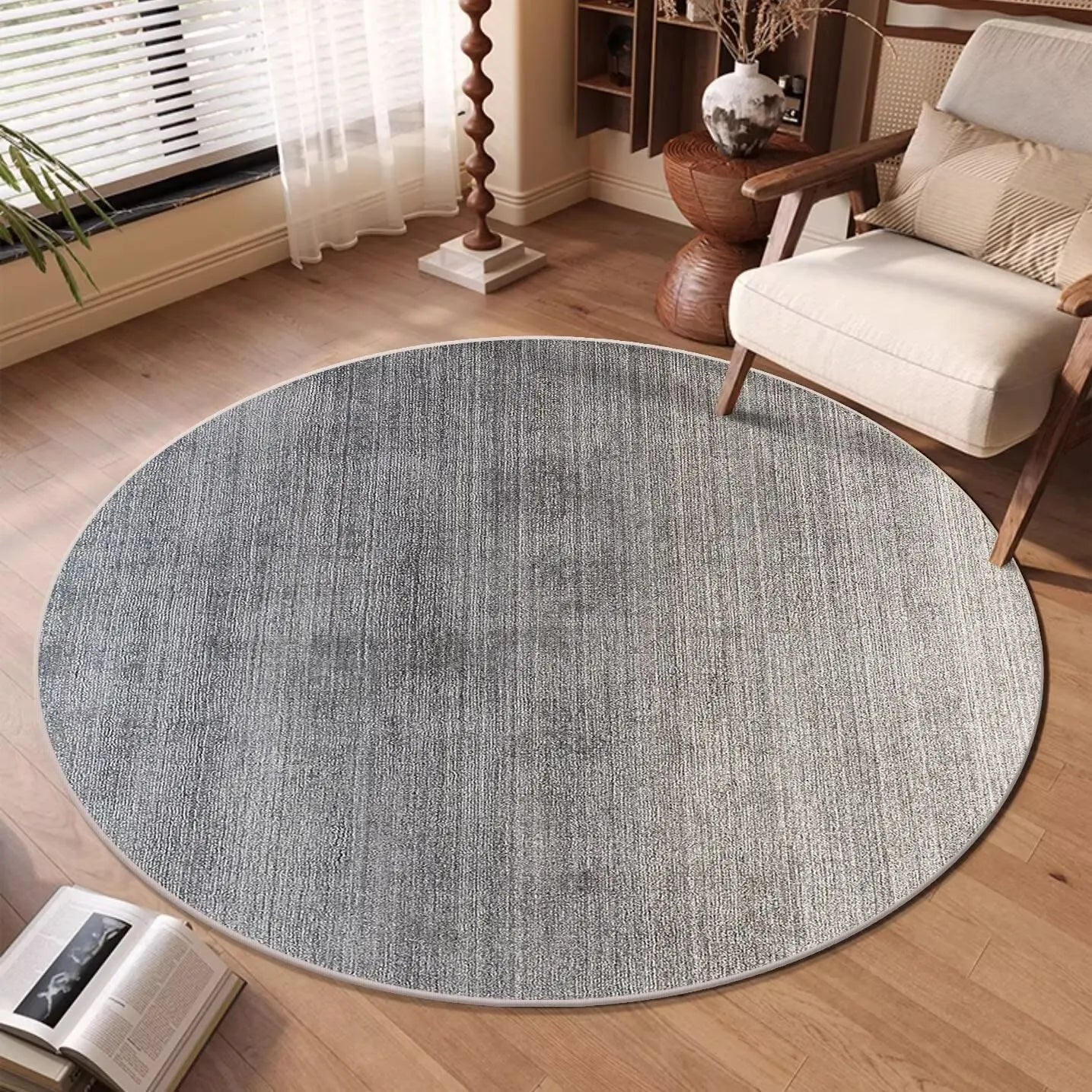 Modern Abstract Round Soft Washable Area Rug
