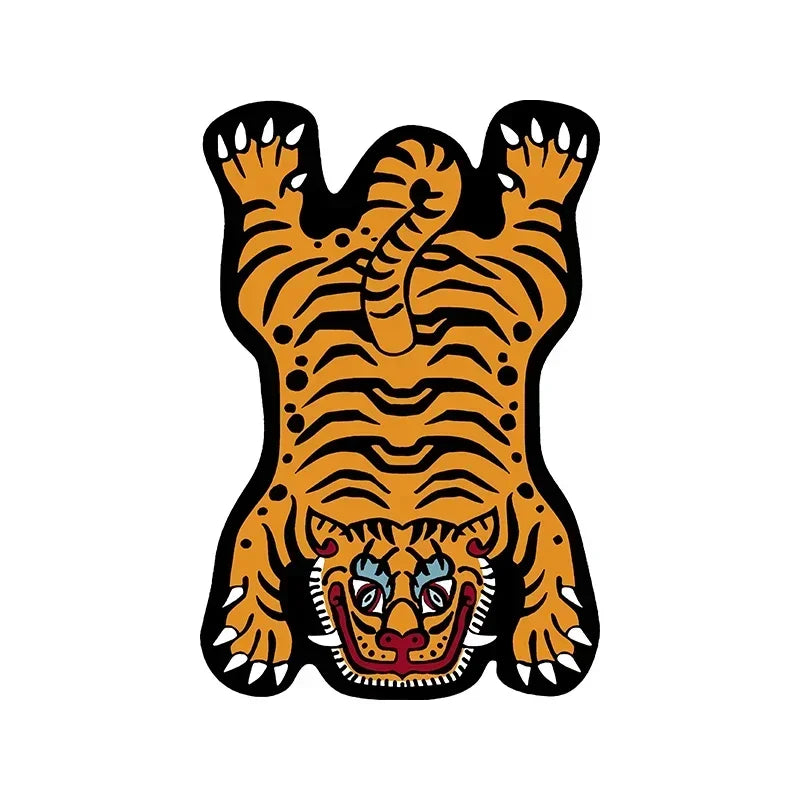 VIKAMA Cartoon Tiger Carpet Non-Slip Kids Bedroom Living Room Floor Mat