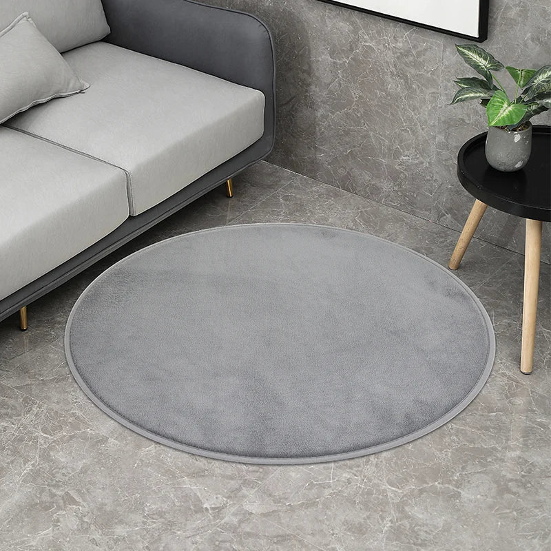 Silver Bubble Kiss Thick Round Rug Carpets for Living Room Soft Home Bedroom Kid Room Plush Salon Decoration