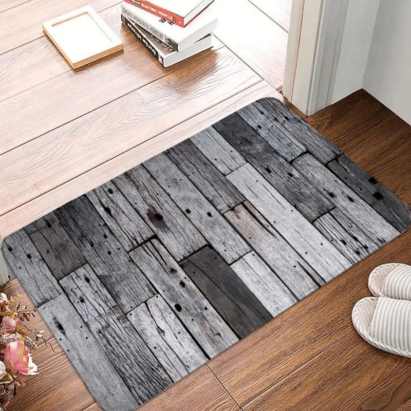 Wood Stripe Non-Slip Washable Welcome Doormat