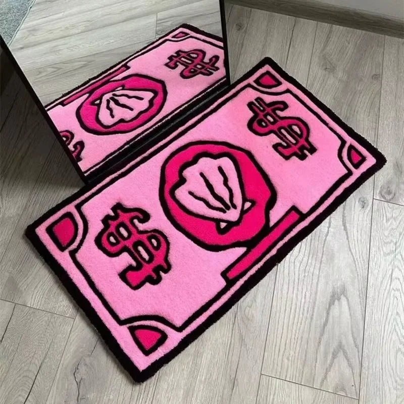 VIKAMA Dollar Lettuce Rug Bedroom Entry Living Room Decorative Carpet Home Decor