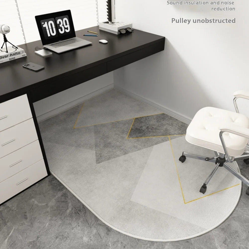 VIKAMA Geometric Computer Chair Floor Mat Non-Slip Office Bedroom Desk Protection Carpet