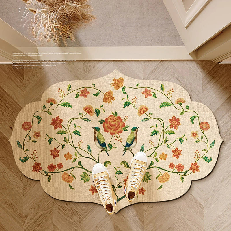 Rural style bathroom, diatomaceous earth floor mat, hygienic, absorbent, quick drying, wear-resistant, good care, anti slip
