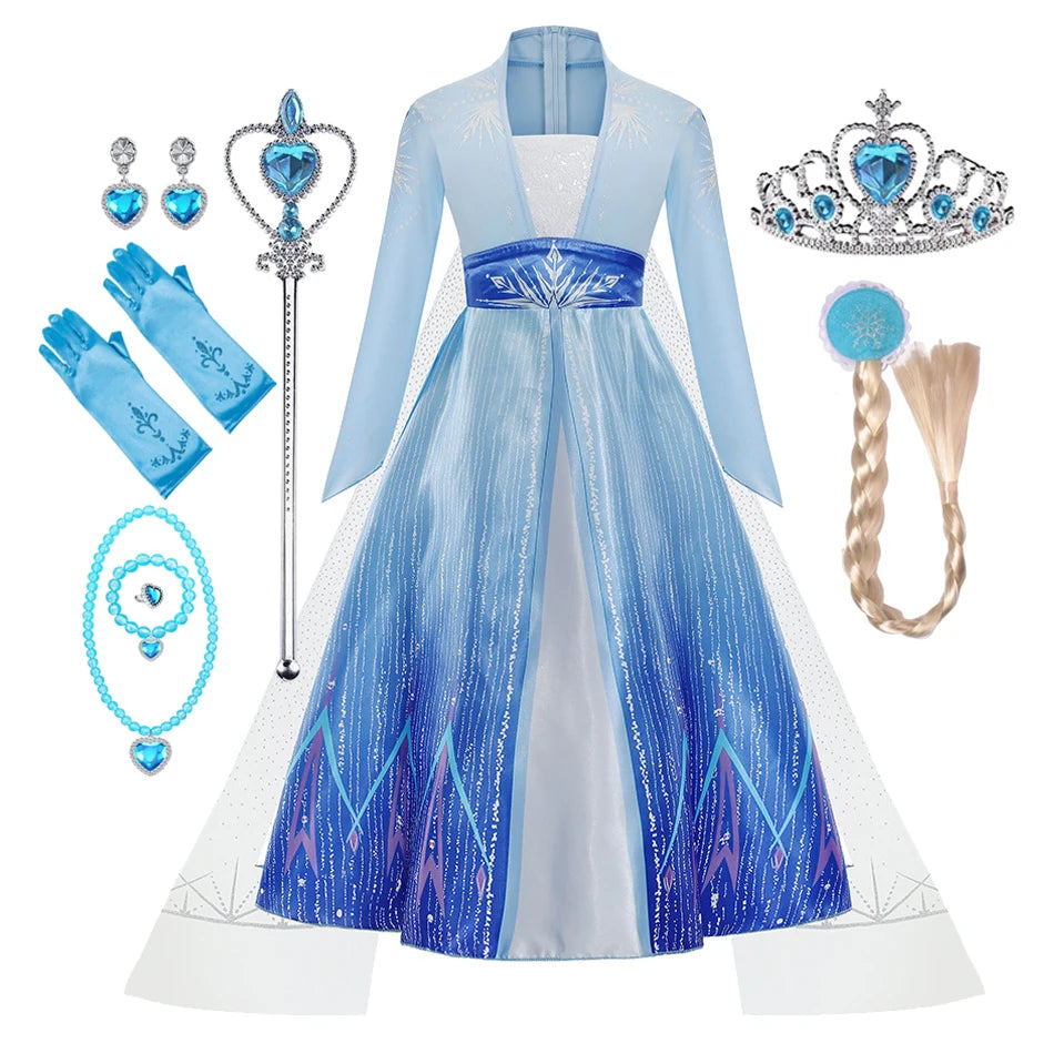 Disney Frozen Elsa Princess Costume Dress For Girls