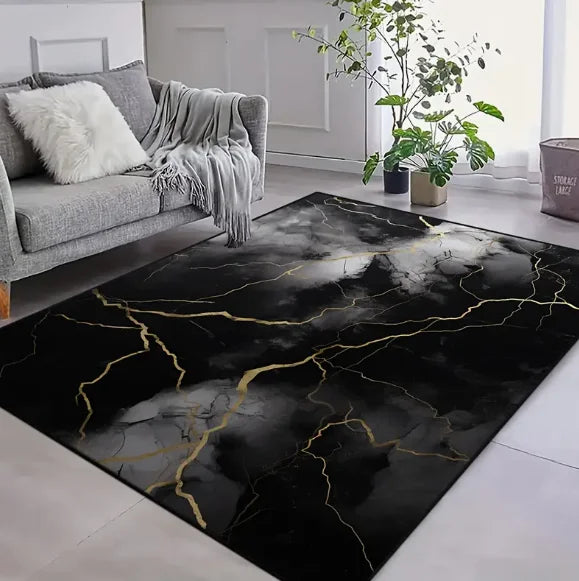 Modern soft line print floor mat