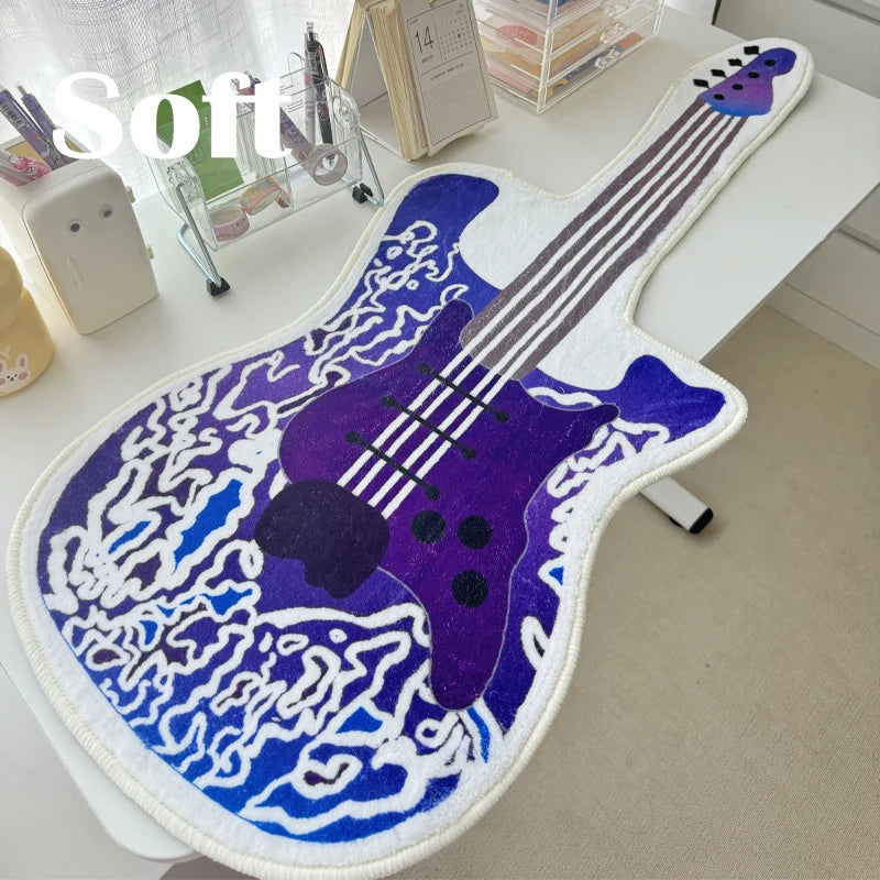 Guitar-shaped kids non-slip floor mat