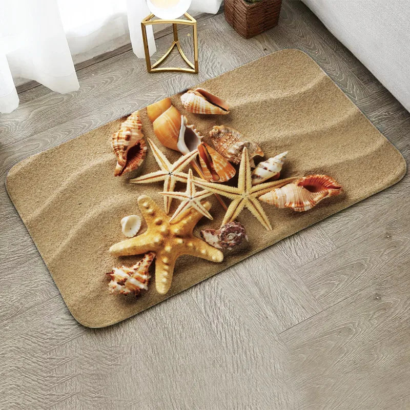 VIKAMA Coastal Ocean Life Non-Slip Doormat
