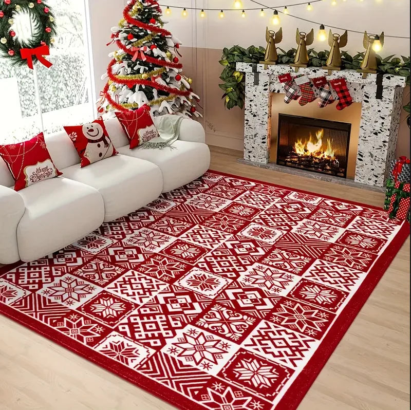 Christmas Santa truck pattern door mat