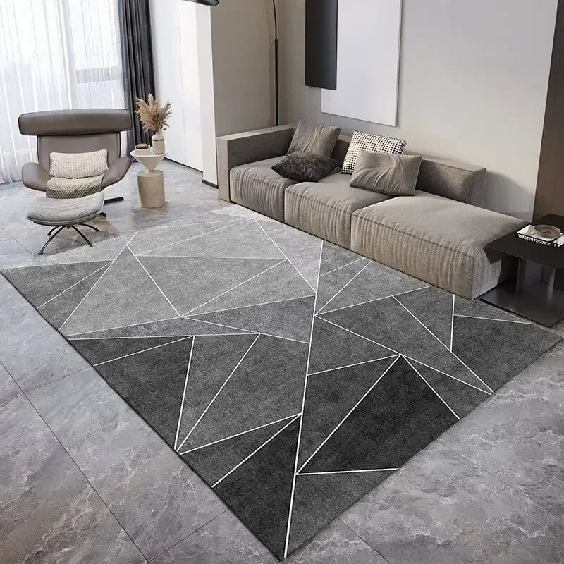 Geometric Crystal Pile Rug Non-Slip Bedroom Living Room Office Entrance Carpet