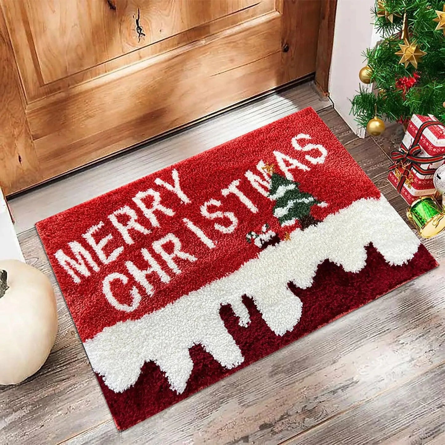 Christmas Carpet Merry Christmas Santa Claus Festival Outdoor Decoration Living Room New Year 2026 Floor Mat