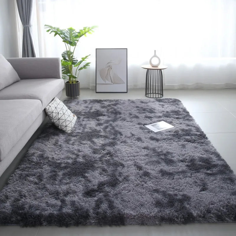 VIKAMA Tie-Dye Silk Wool Rug Non-Slip Bedroom Living Room Stain-Resistant Carpet Home Decor