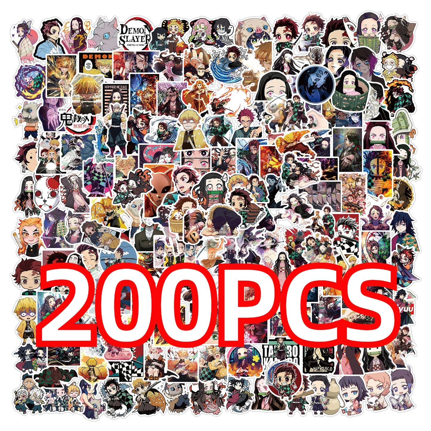 Demon Slayer Anime Cartoon Sticker Set 100 200 Pieces