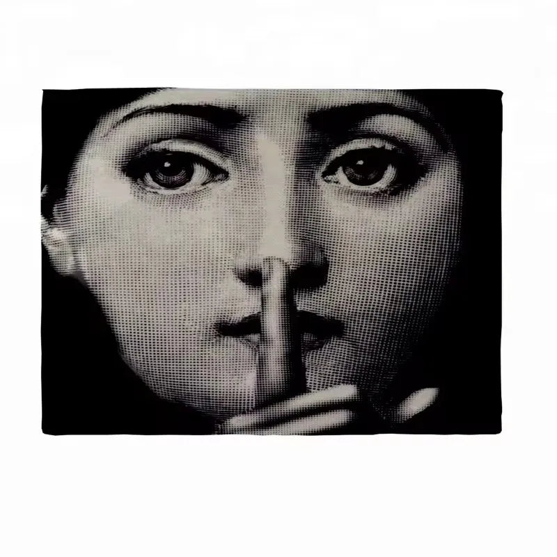 Linen Square Black White Art Placemat Set