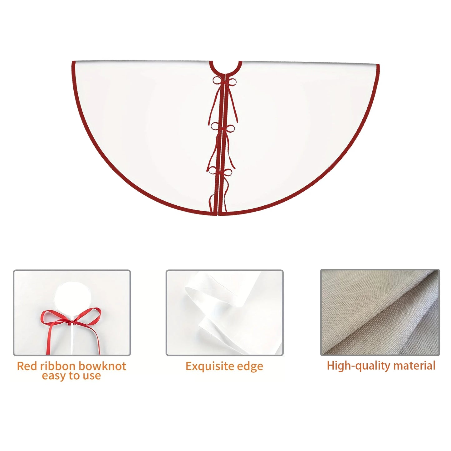 VIKAMA Black White Candy Christmas Tree Skirt Rug