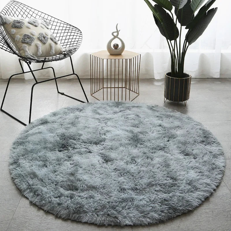 Ultra Soft Fluffy Round White Area Rug