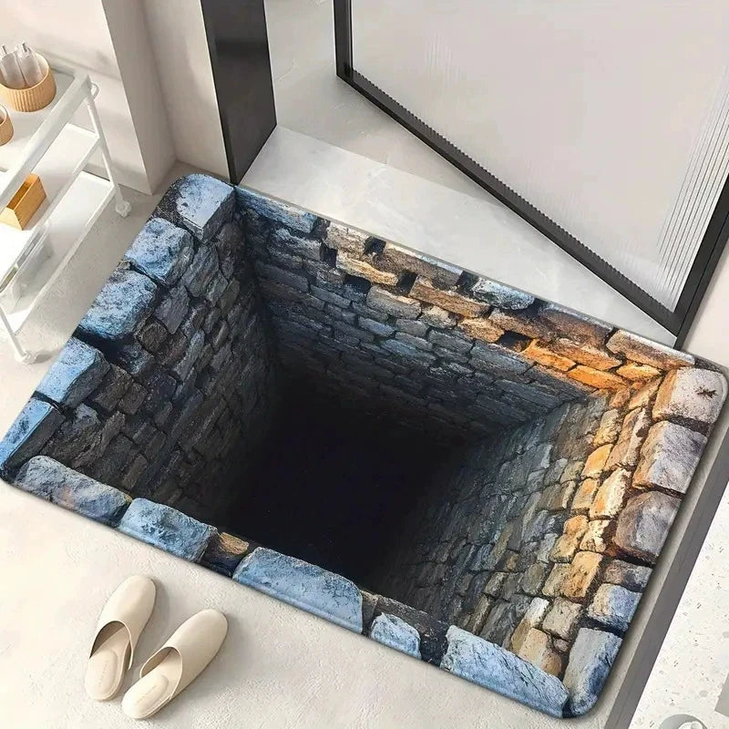 3D Visual Doormat Prank Non-Slip Porch Living Room Bedroom Bathroom Carpet Home Decoration