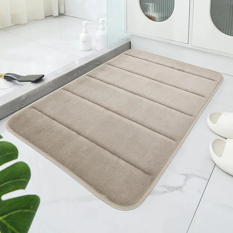 Bathroom Coral Velvet Mat Soft Comfortable Quick-Dry Absorbent Non-Slip Toilet Rug Machine Washable Home Decor
