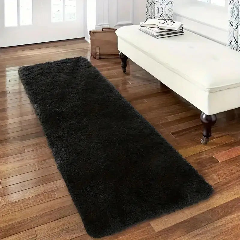 VIKAMA 40x120cm Gradient Tie-Dye Plush Carpet Soft Shaggy Bedroom Living Room Floor Mat