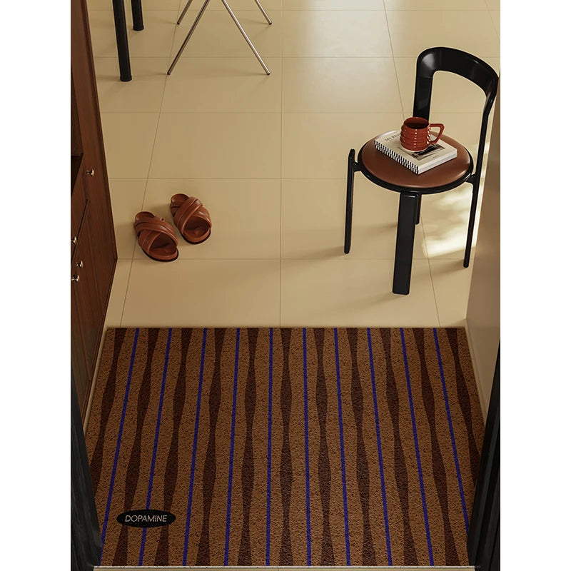 Holney Medieval Silk Ring Floor Mat High-Grade Thickened Trimmable Non-Slip Dirt-Resistant Entrance Door Rug Home Decor