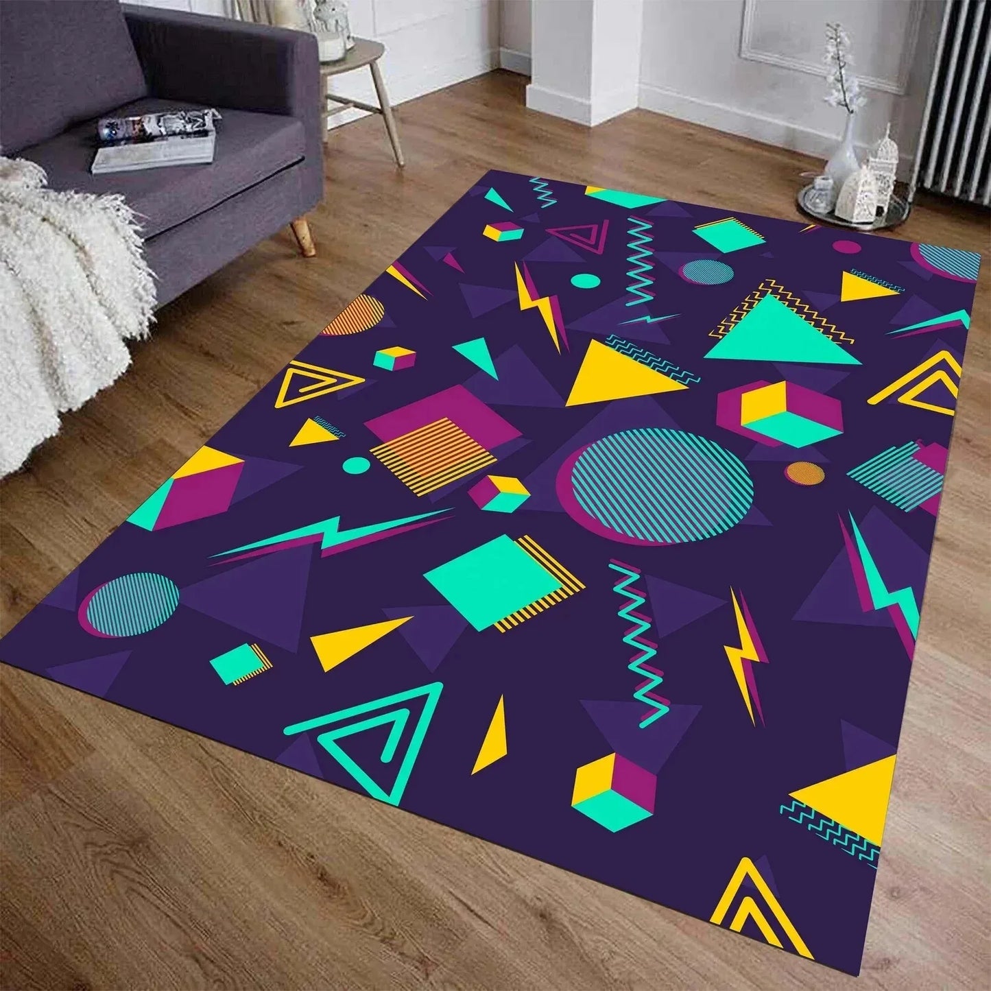 Retro Arcade Bowling Alley Area Rug