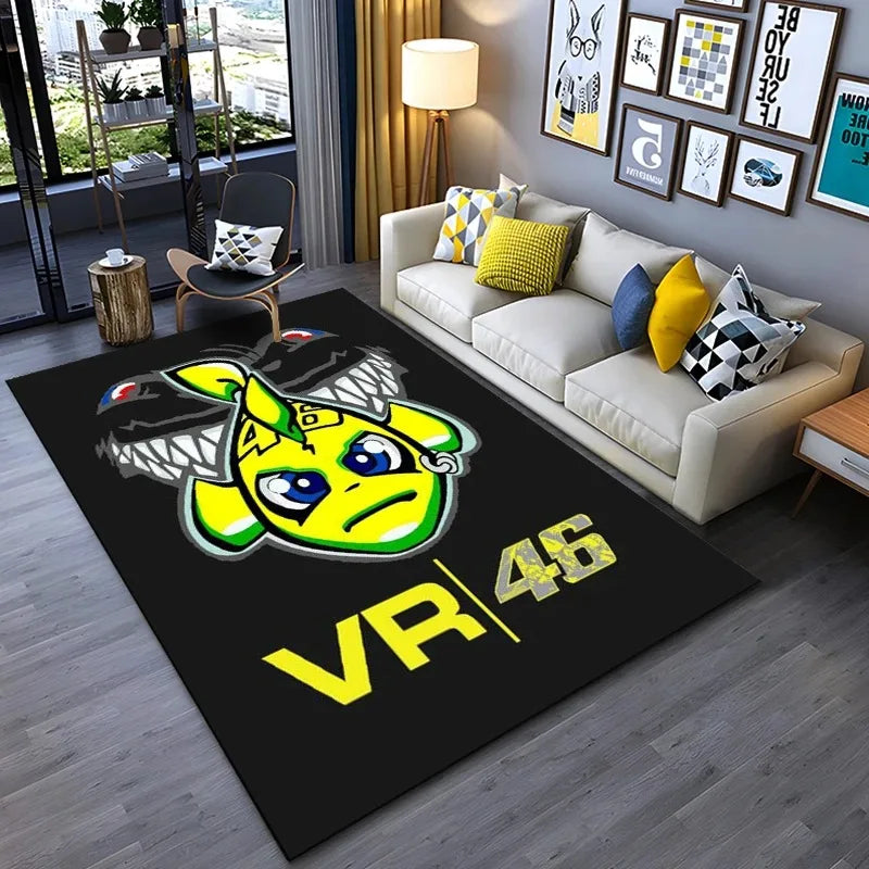 The Doctor Cartoon Character Carpet Mat Black Rug Round 46 Logo Living Room Home Decor