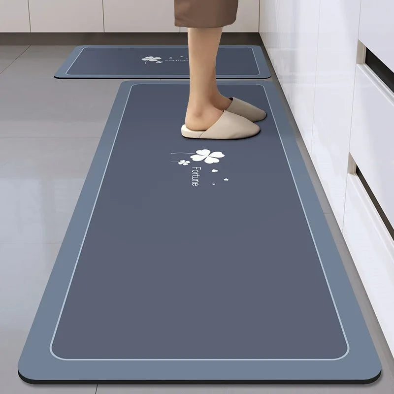 Long diatom mud oil-proof washable kitchen mat