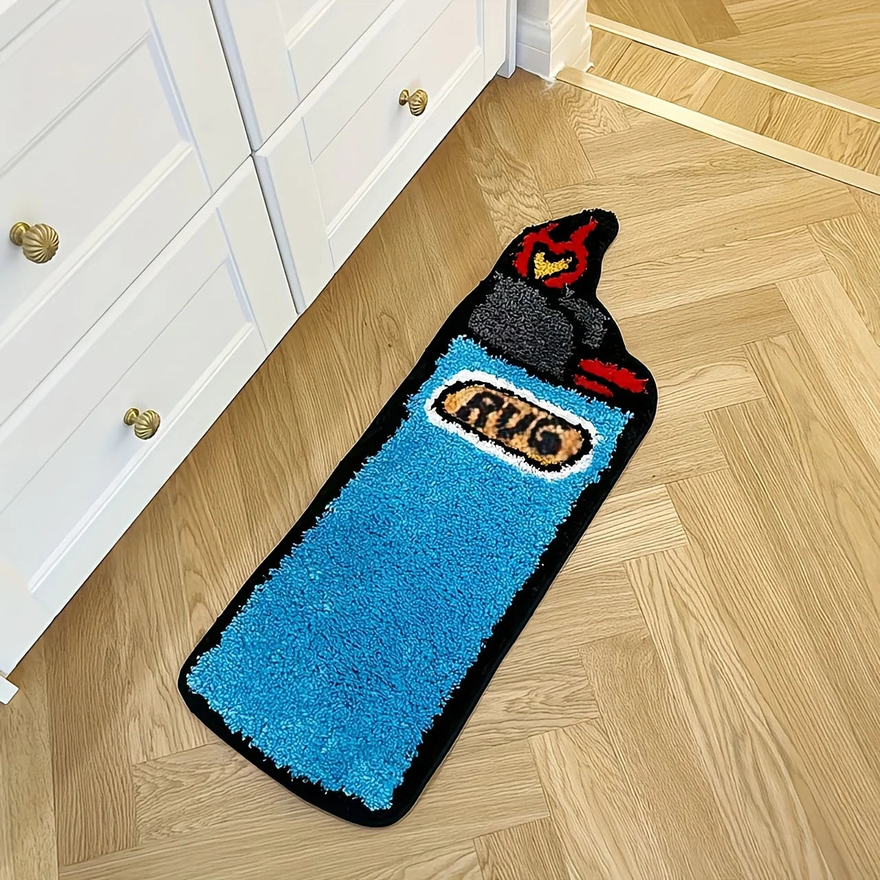 Blue Lighter Tufted Retro Non-Slip Rug