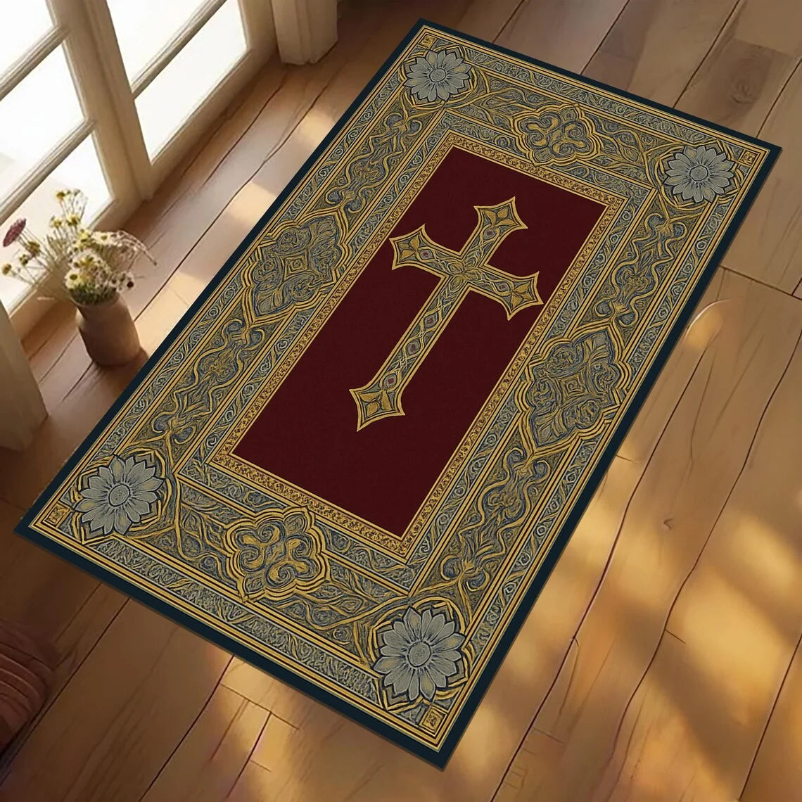 VIKAMA Personalized Muslim Prayer Rug Modern Islamic Carpet
