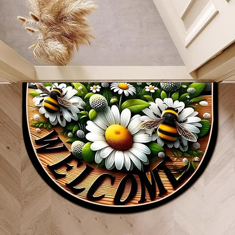 VIKAMA Retro Pattern Welcome Door Mat Non-Slip Indoor Outdoor Carpet