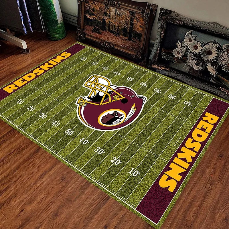 VIKAMA American Football Field Non-Slip Area Rug