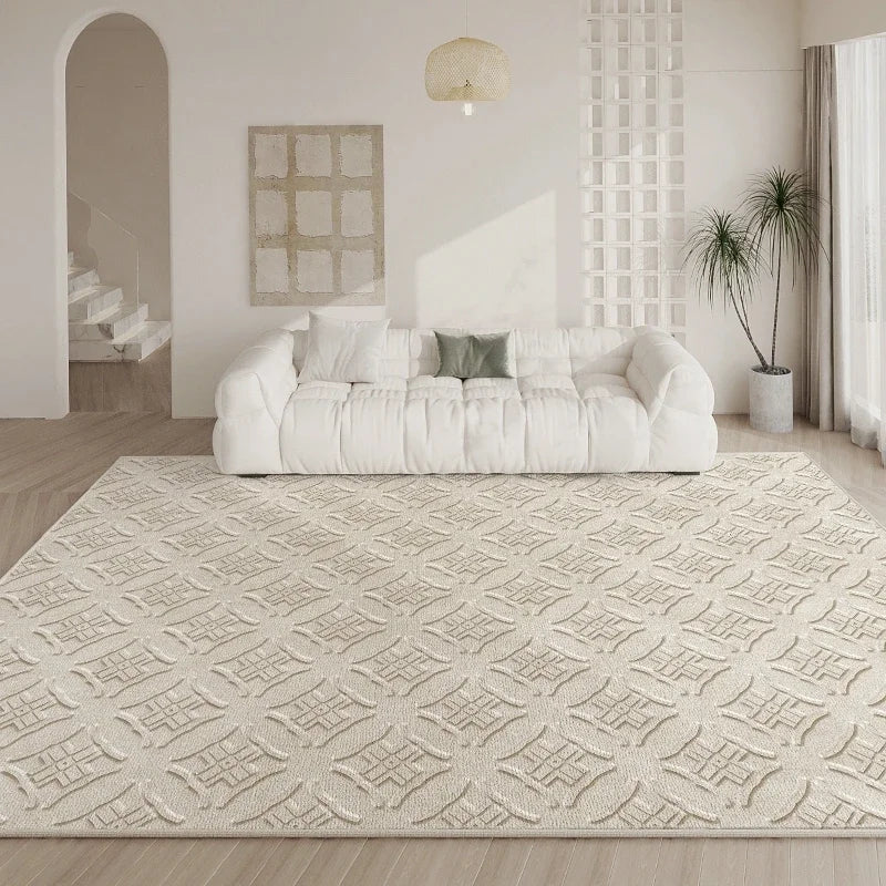 French Cream Light Luxury Washable Large Area Rug