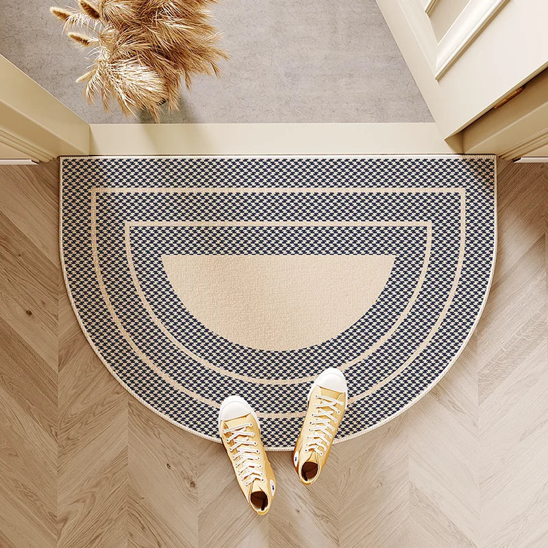 VIKAMA Modern Semi-Circular Entry Door Mat Non-Slip Dirt-Resistant Kitchen Floor Carpet