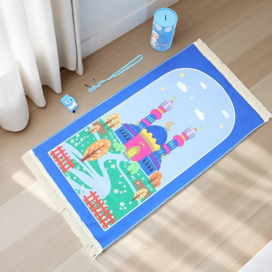 Kids portable prayer rug set