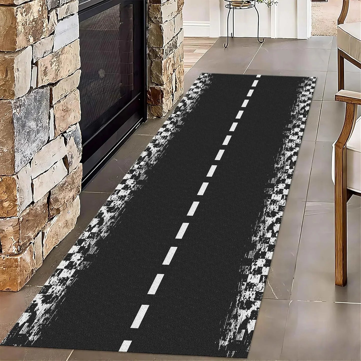 Airplane Runway Long Hallway Airport Style Runner Rug