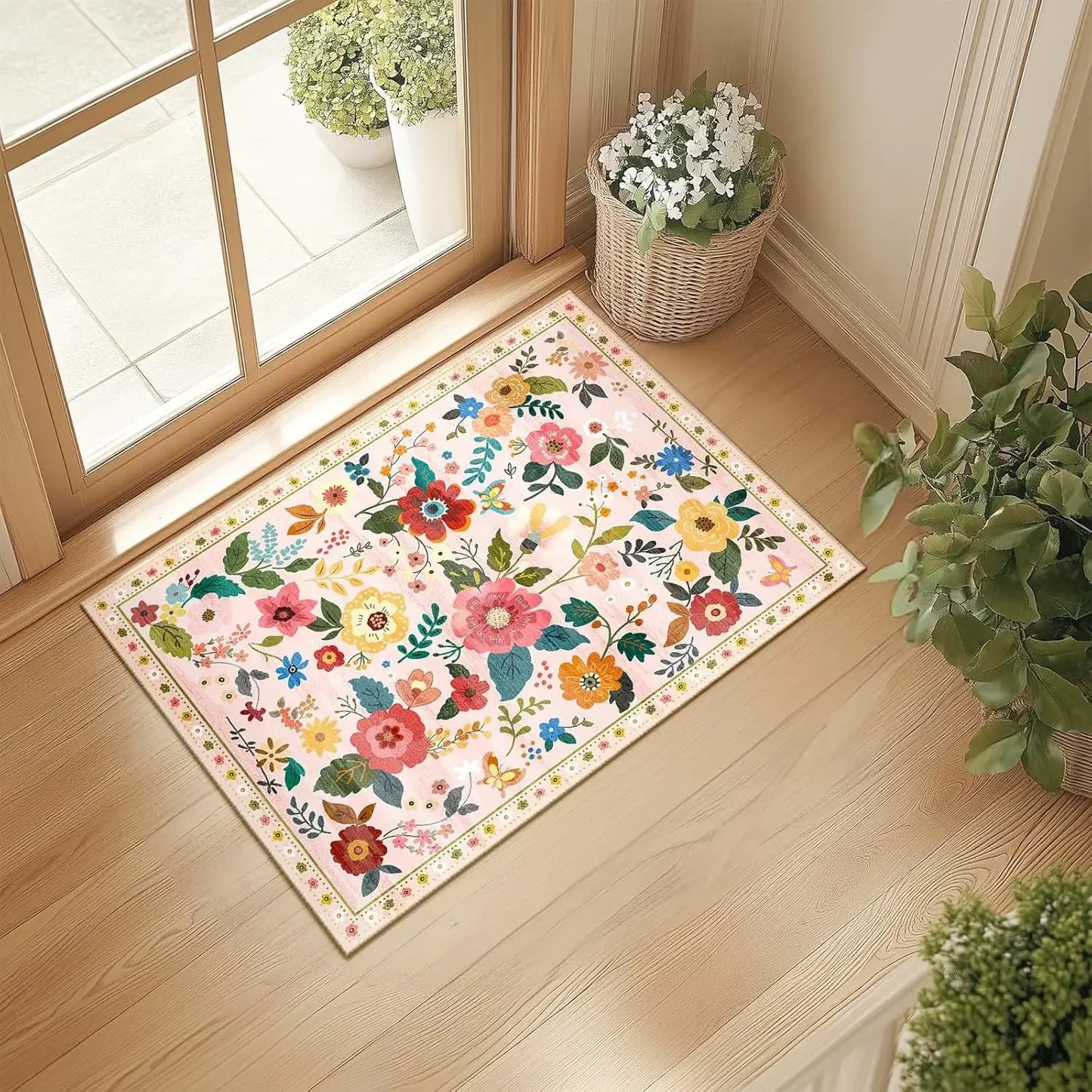 American Floral Crystal Velvet Floor Mat
