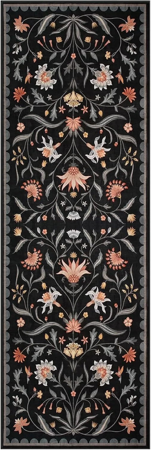 Boho Floral Vine Runner Rug