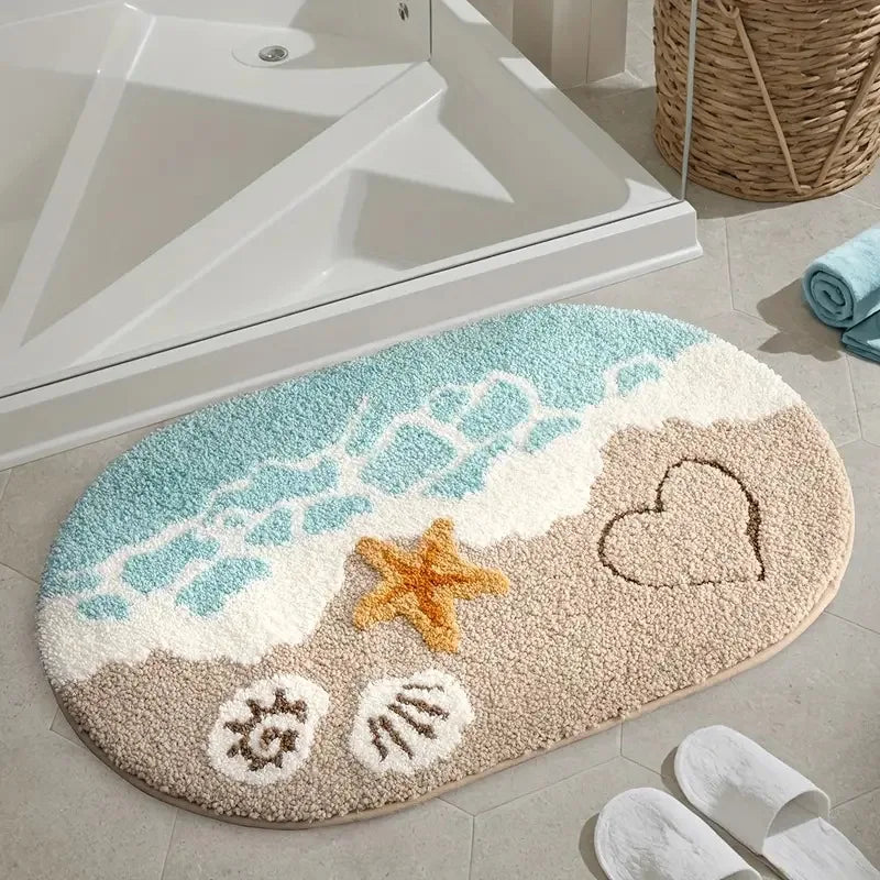 Summer Coast Faux Cashmere Floor Mat Absorbent Bathroom Bathtub Bedroom Bedside Carpet