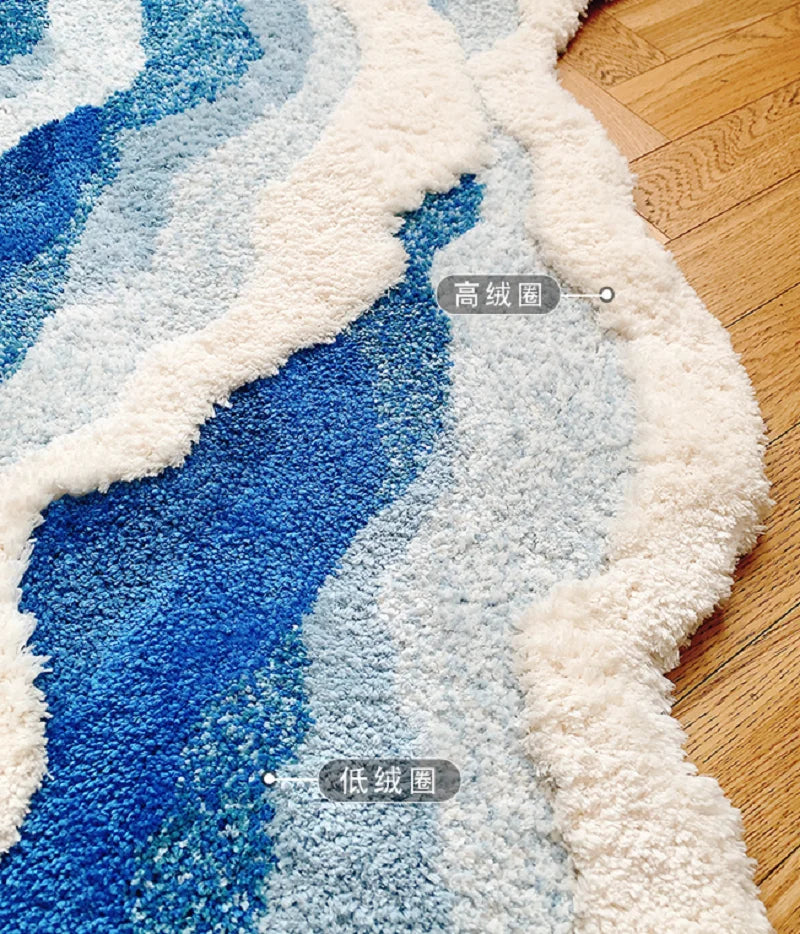Blue Sea Tufted Non-Slip Aesthetic Rug