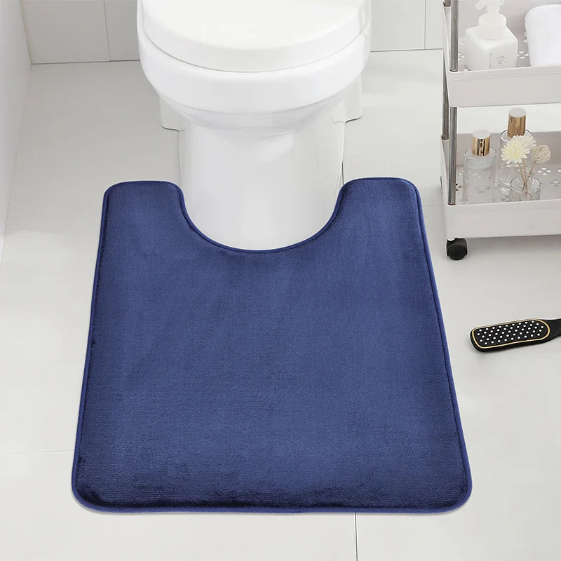 U-SHAPE Bathroom Floor Mat Toilet Mat Anti-slip Bathroom Mat Absorbent Bath Mat Home Decoration