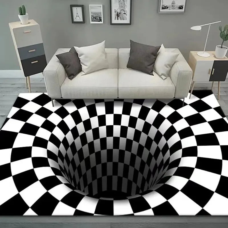 VIKAMA 3D Vortex Illusion Non-Slip Area Rug