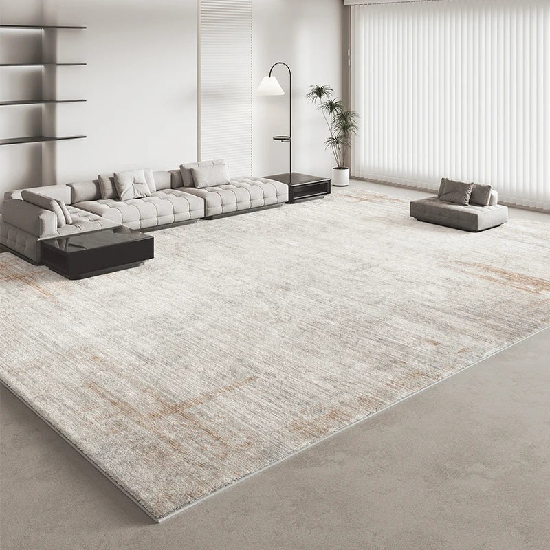 Italian Minimalist Light Luxury Grey Plush Area Rug