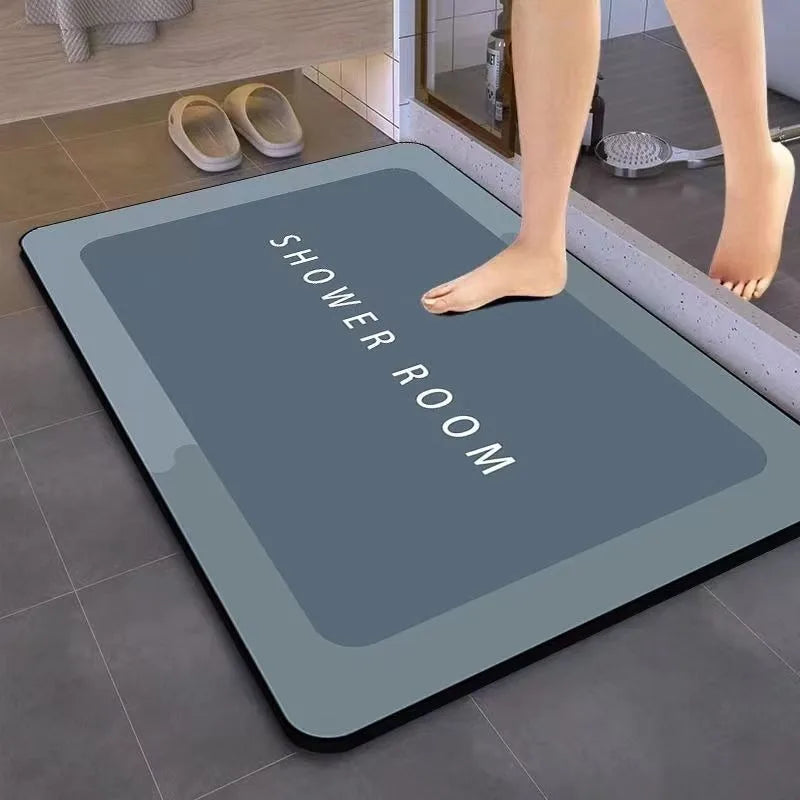 Diatomite Bath Mat Anti-Slip Super Absorbent Quick-Dry Floor Rug Shower Toilet Doormat