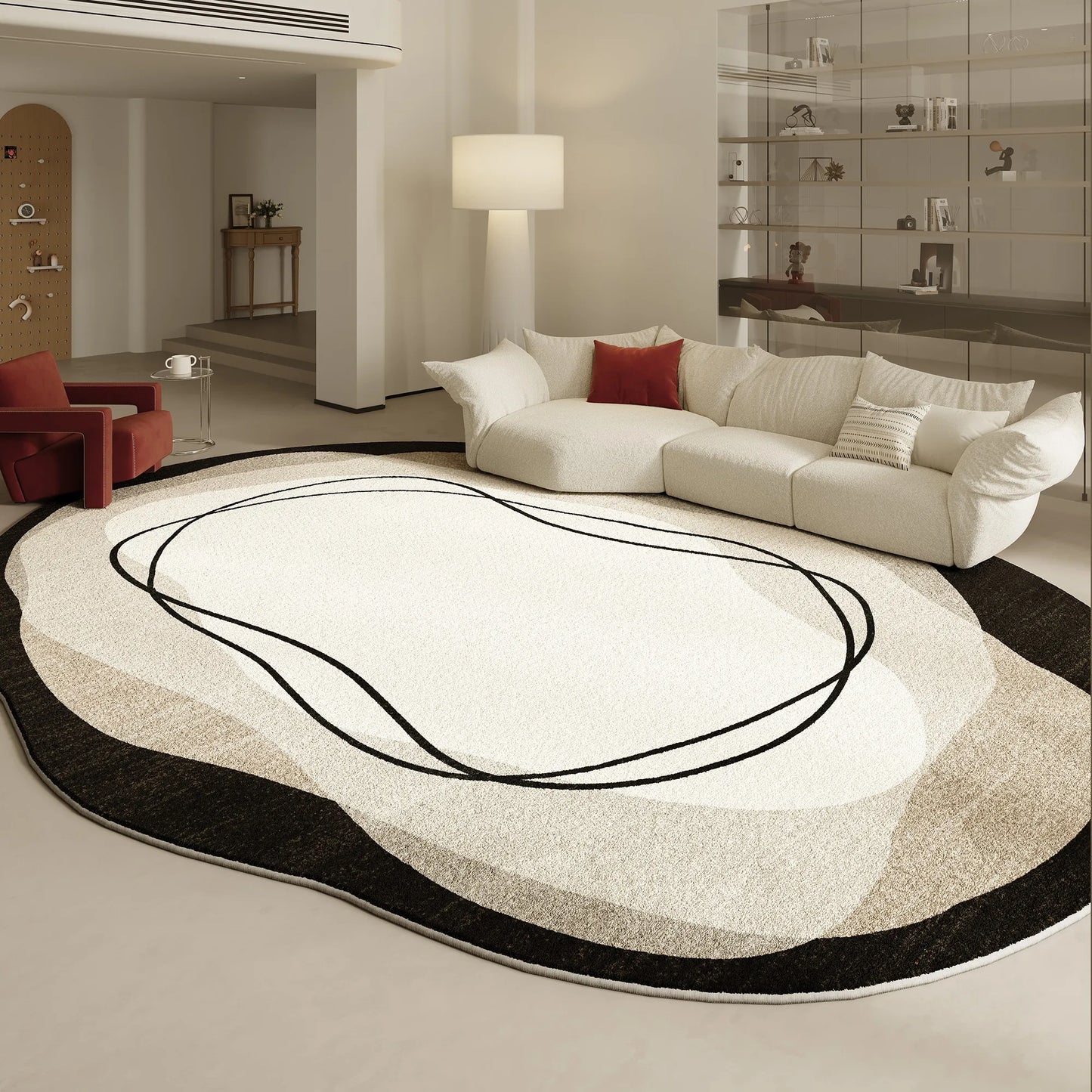 Modern Irregular Shape Fluffy Plush Area Rug