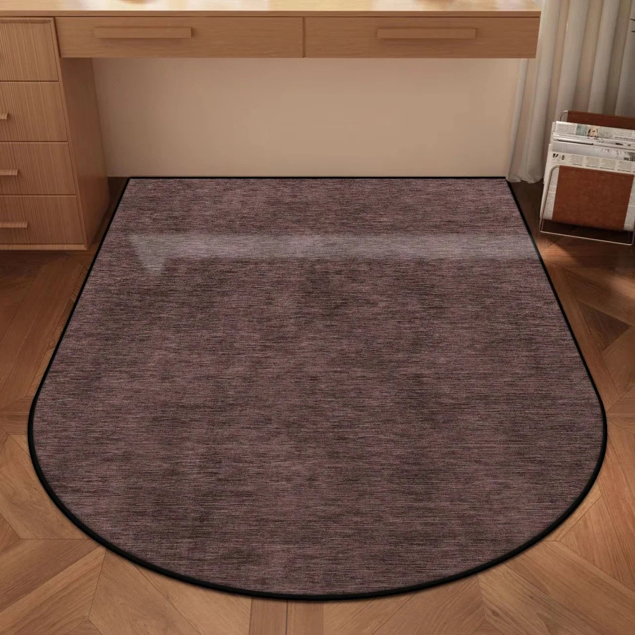 VIKAMA Solid Color Arched Chair Floor Protection Mat