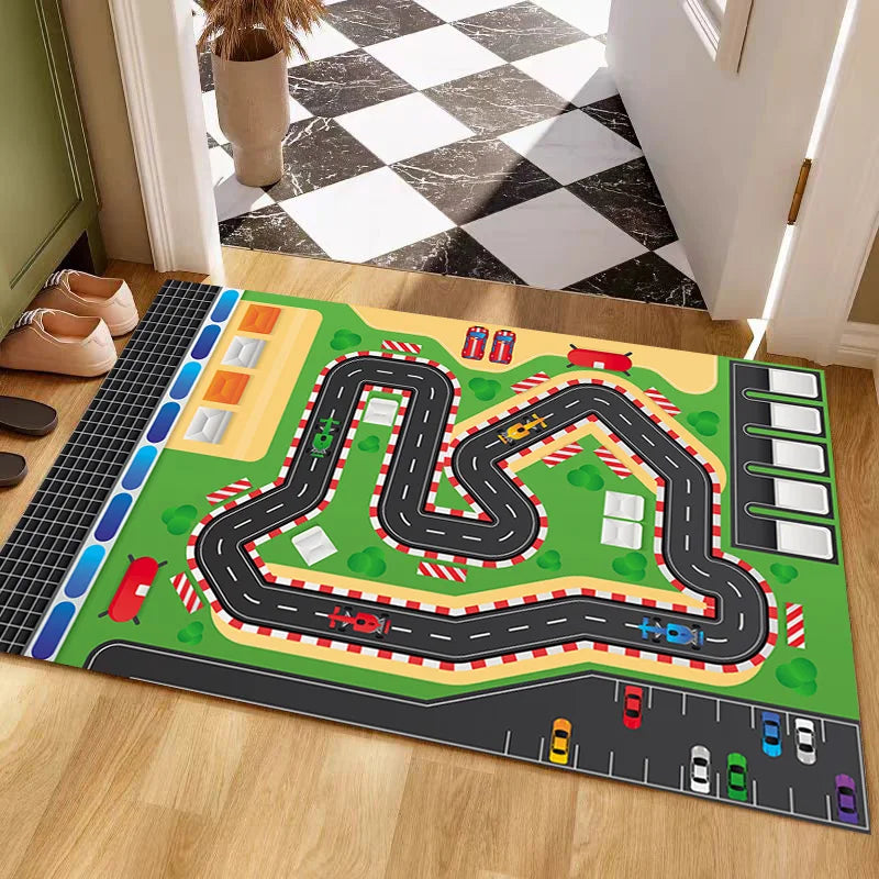 VIKAMA Kids Parking Lot Road Track Rug Boys Car Play Mat