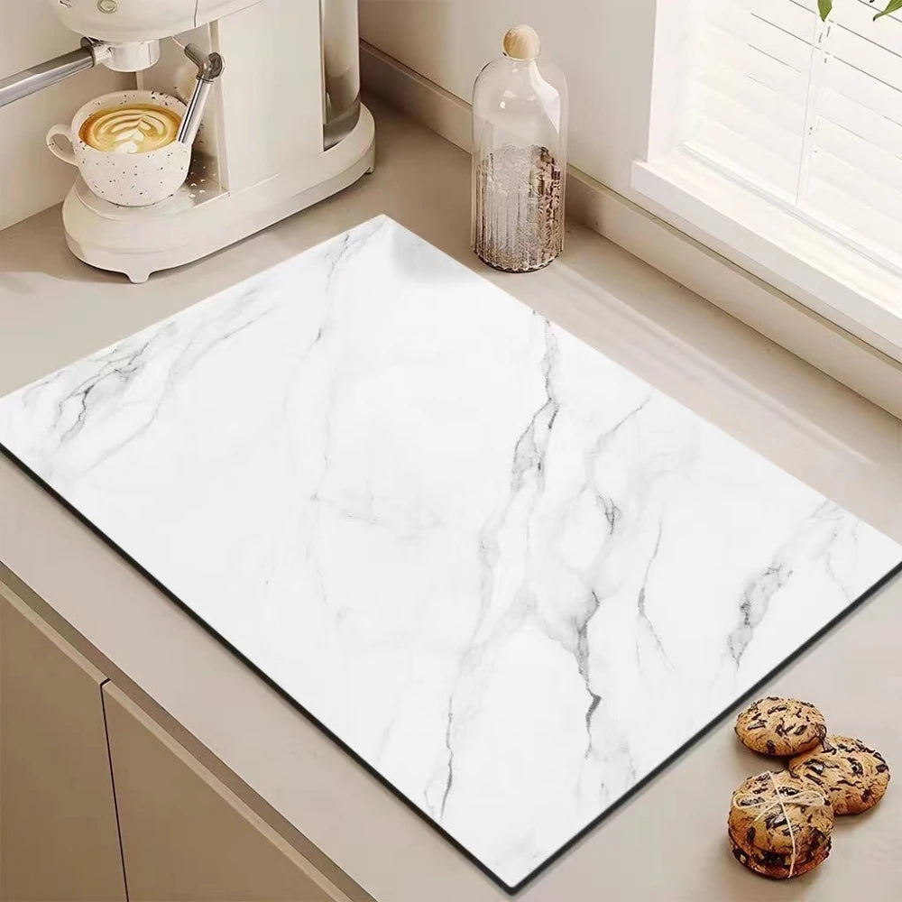 VIKAMA Marble Diatomite Absorbent Kitchen Drain Mat